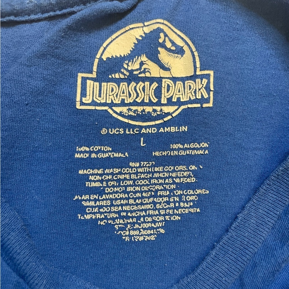Girls Jurassic Park size large blue t-shirt - Picture 5 of 5